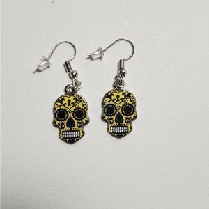 Handmade Halloween Day of the Dead Dia De Muertos candy skull earrings